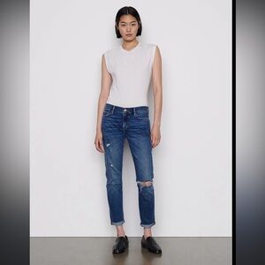 Frame Denim Women's Distressed Blue Boyfriend Jeans